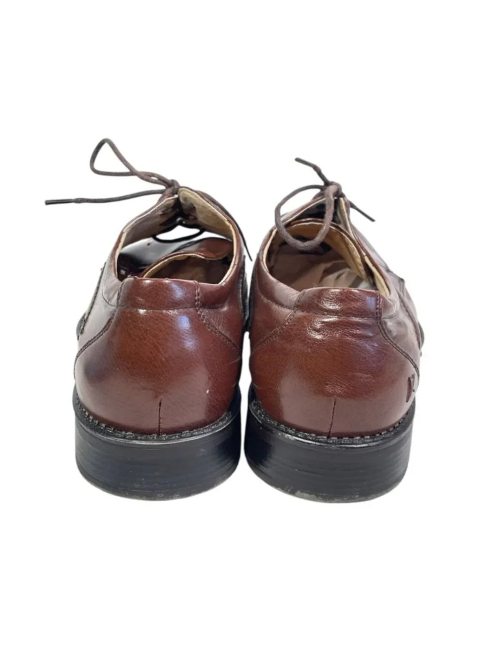 Miko Lotti Mens Brown Leather Dress Shoes Size 10.5 Square Toe Lace-Up Size 10.5